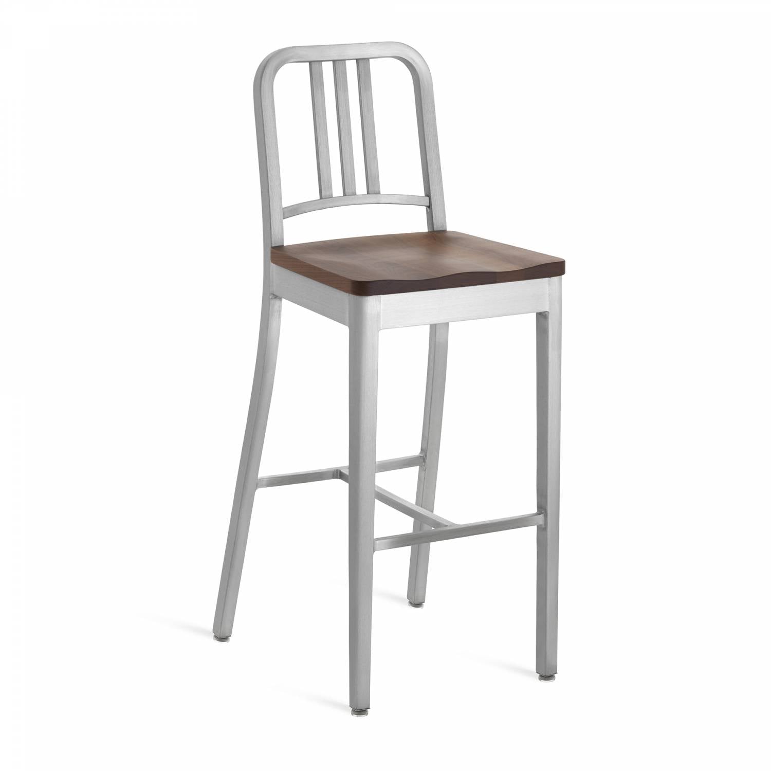 1104 Navy Barstool With Wood Seat
