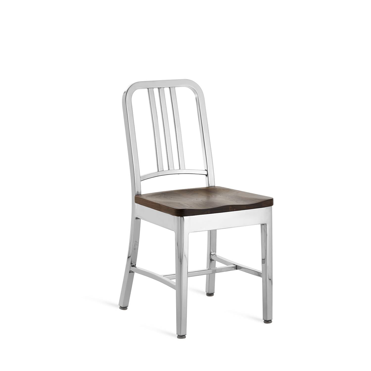 1104 Navy Side Chair With Wood Seat