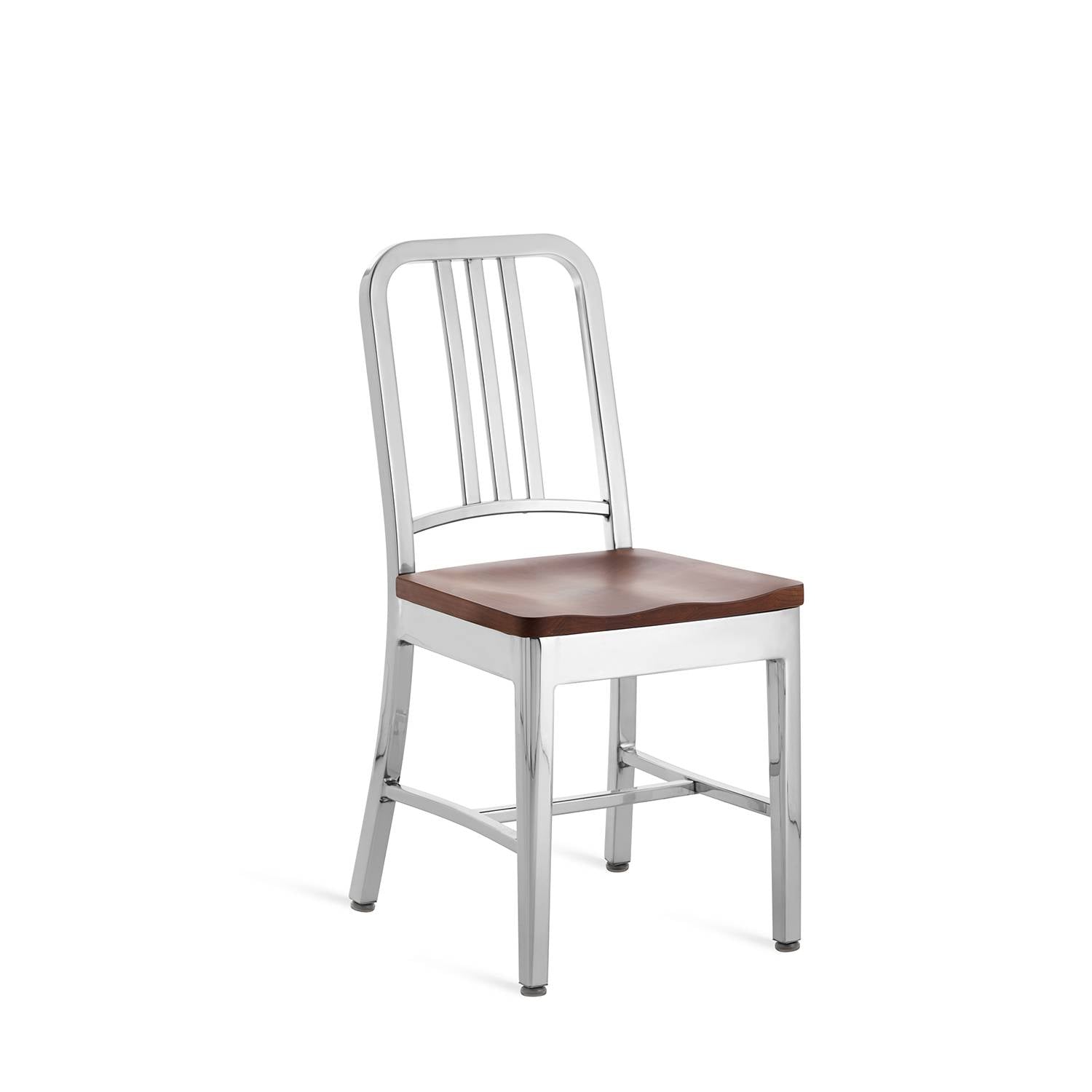 1104 Navy Side Chair With Wood Seat
