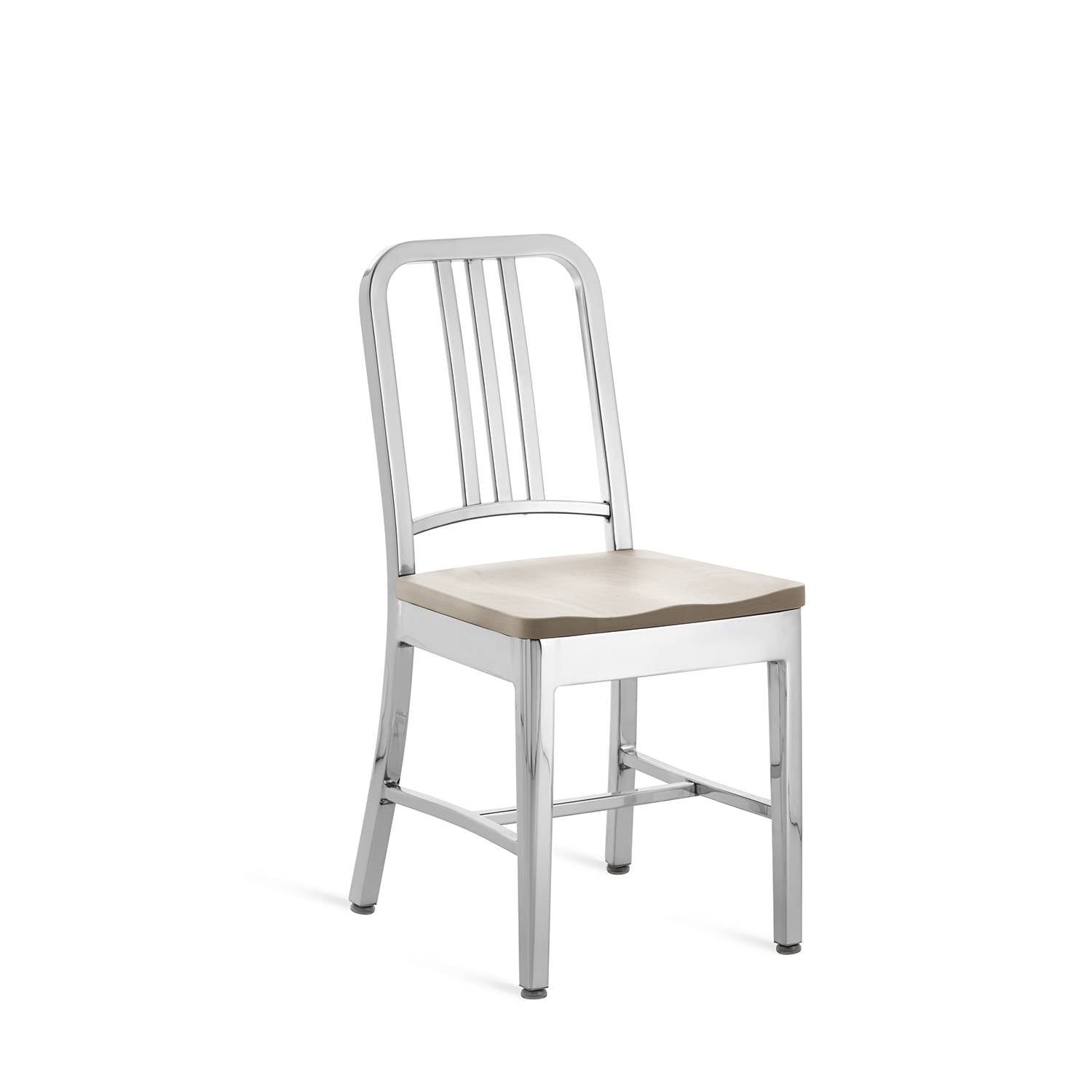 1104 Navy Side Chair With Wood Seat