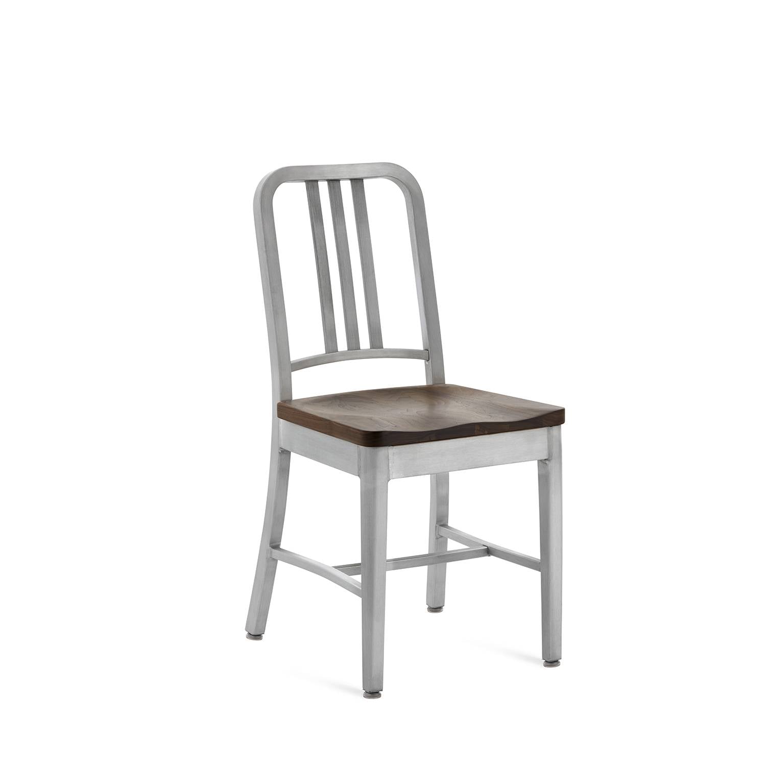 1104 Navy Side Chair With Wood Seat