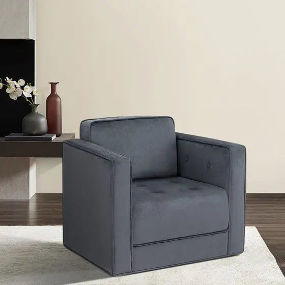 360 Degree Upholstered Swivel Chair Gray