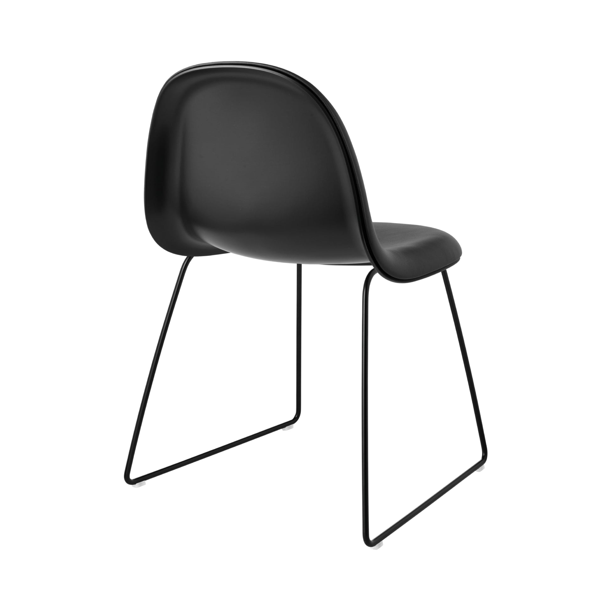3D Dining Chair Stacking Sledge Base: Plastic Shell + Front Upholstered