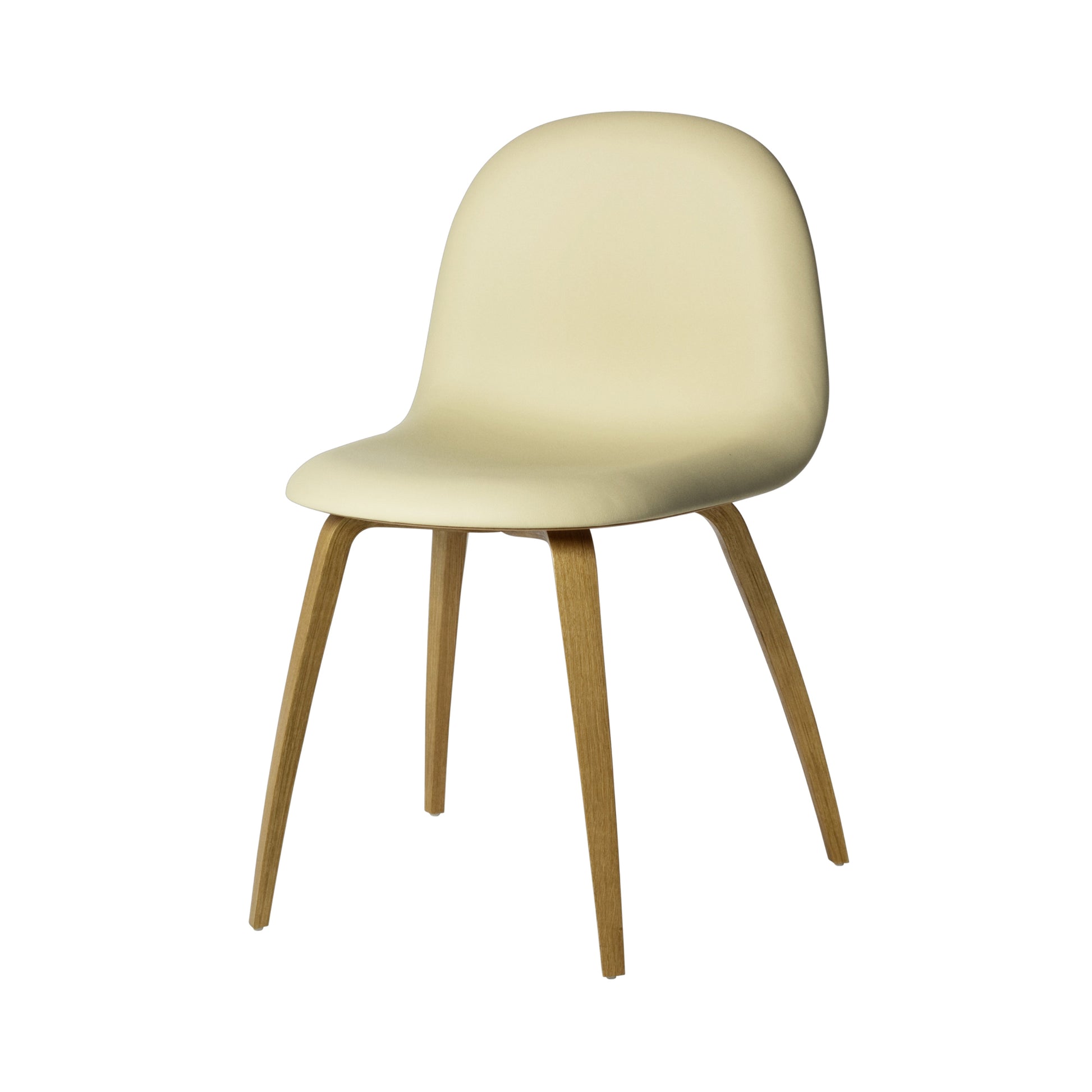 3D Dining Chair: Wood Base + Front Upholstery + Oak