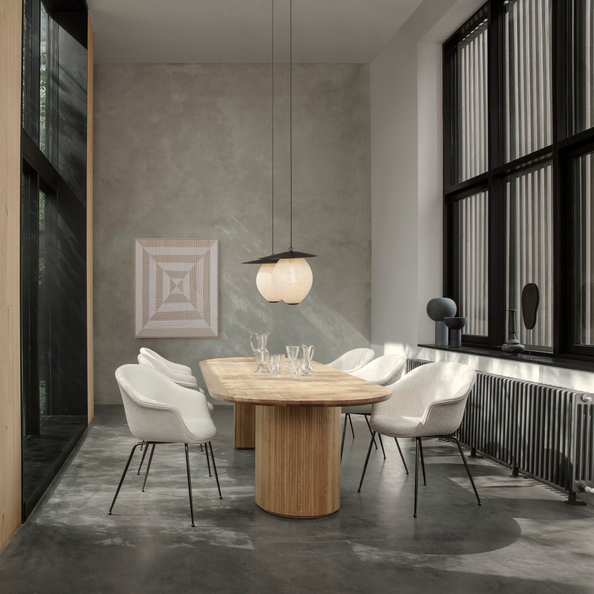 Bat Dining Chair: Conic Base + Fully Upholstered