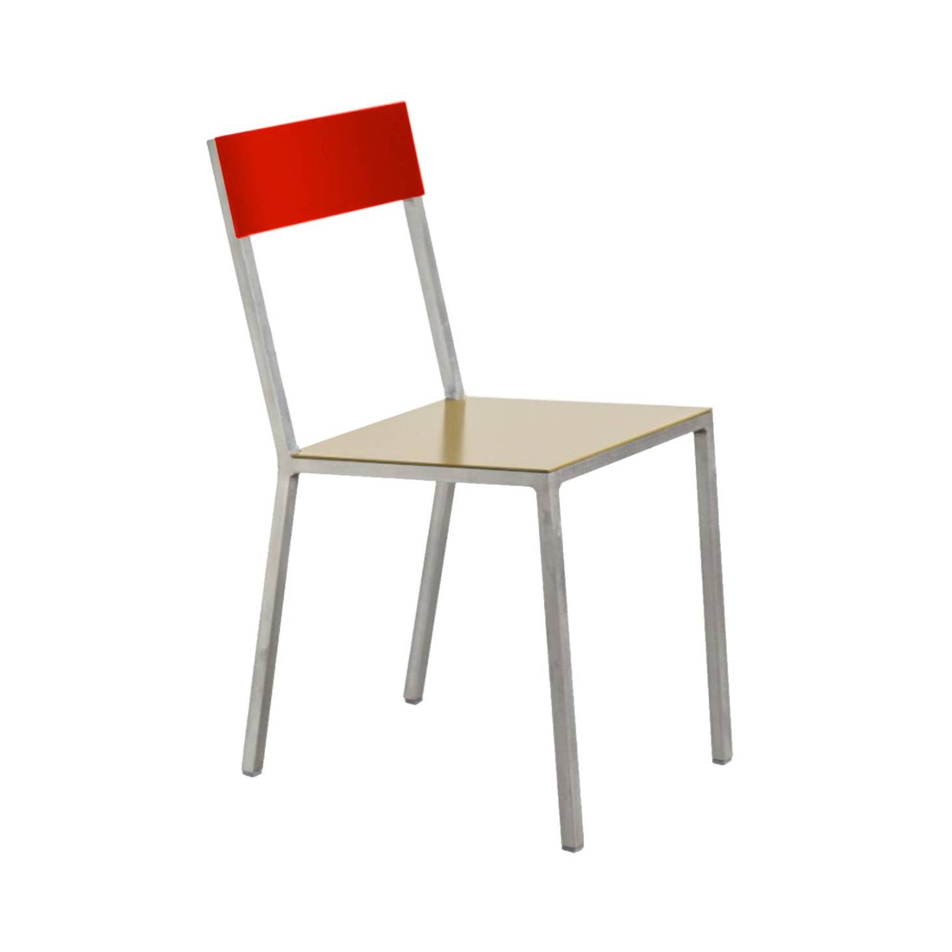 Alu Chair: Curry + Red + Aluminum
