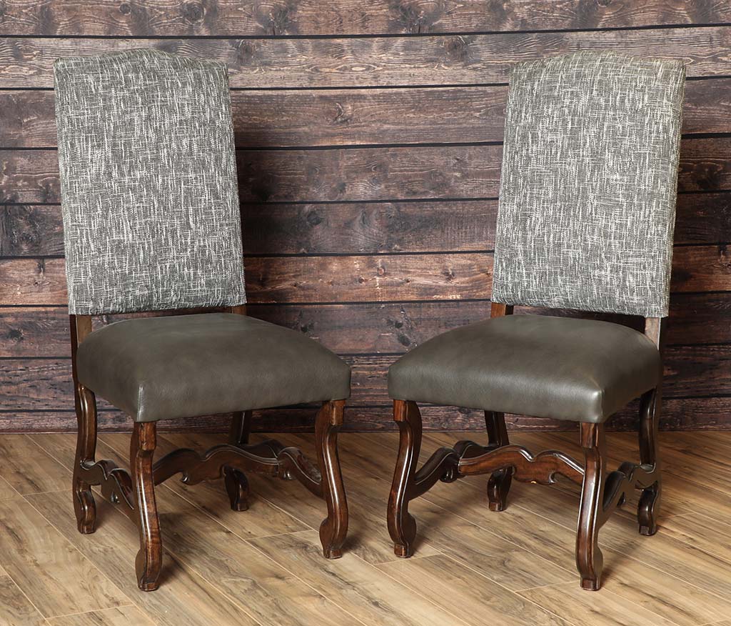 Black Linen Southwestern Dining Chair Set