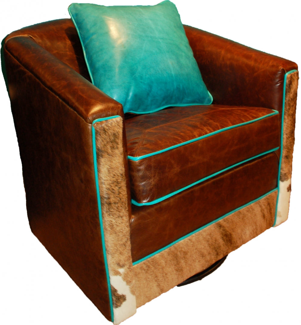 Belton Leather Swivel Glider