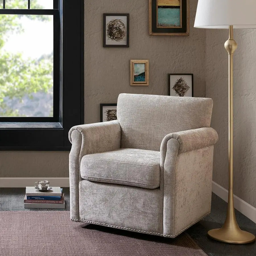 Aldrich Swivel Chair Cream