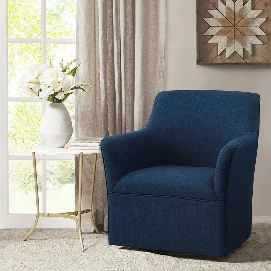Augustine Swivel Glider Chair Navy
