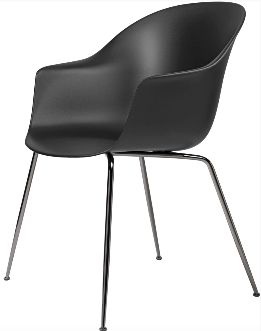 Bat Dining Armchair - Black Chrome Base