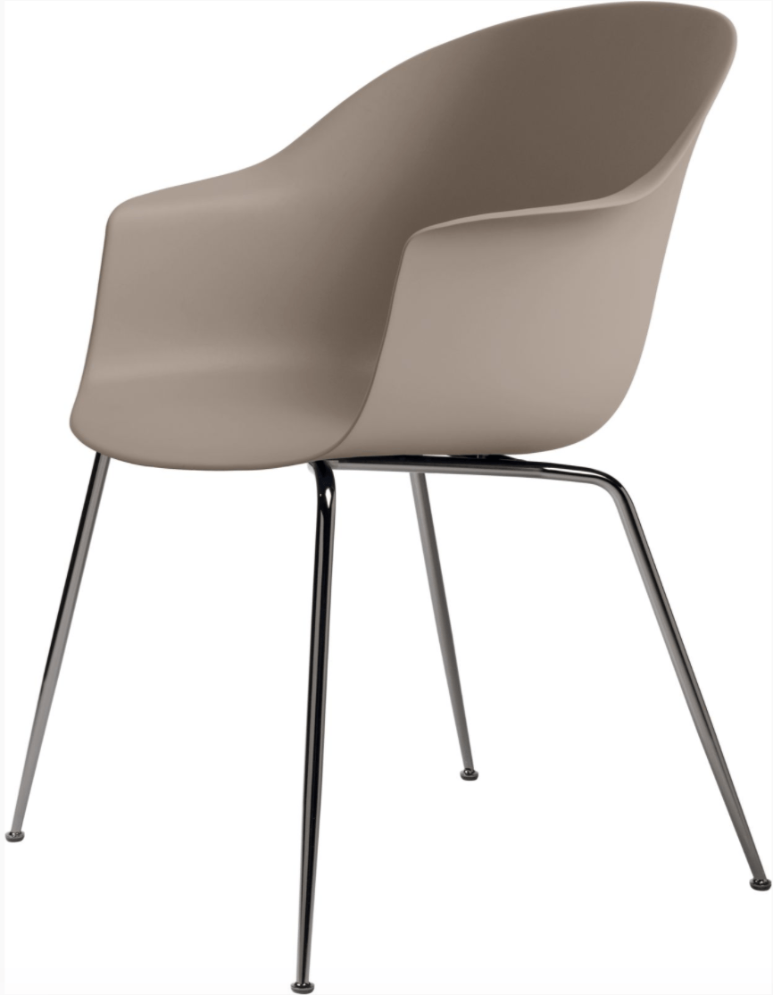 Bat Dining Armchair - Black Chrome Base