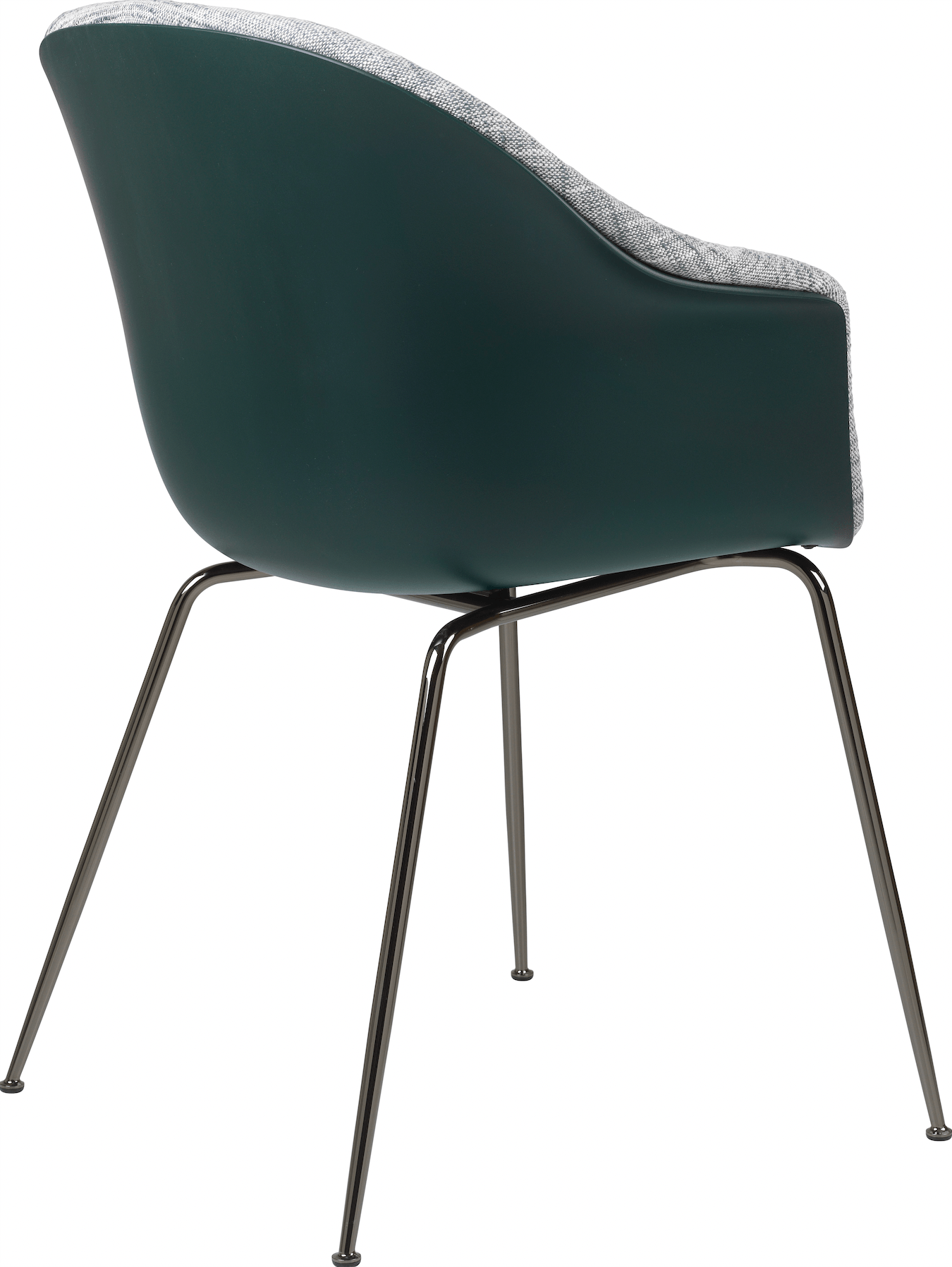 Bat Dining Armchair, Front Upholstered - Chrome Base