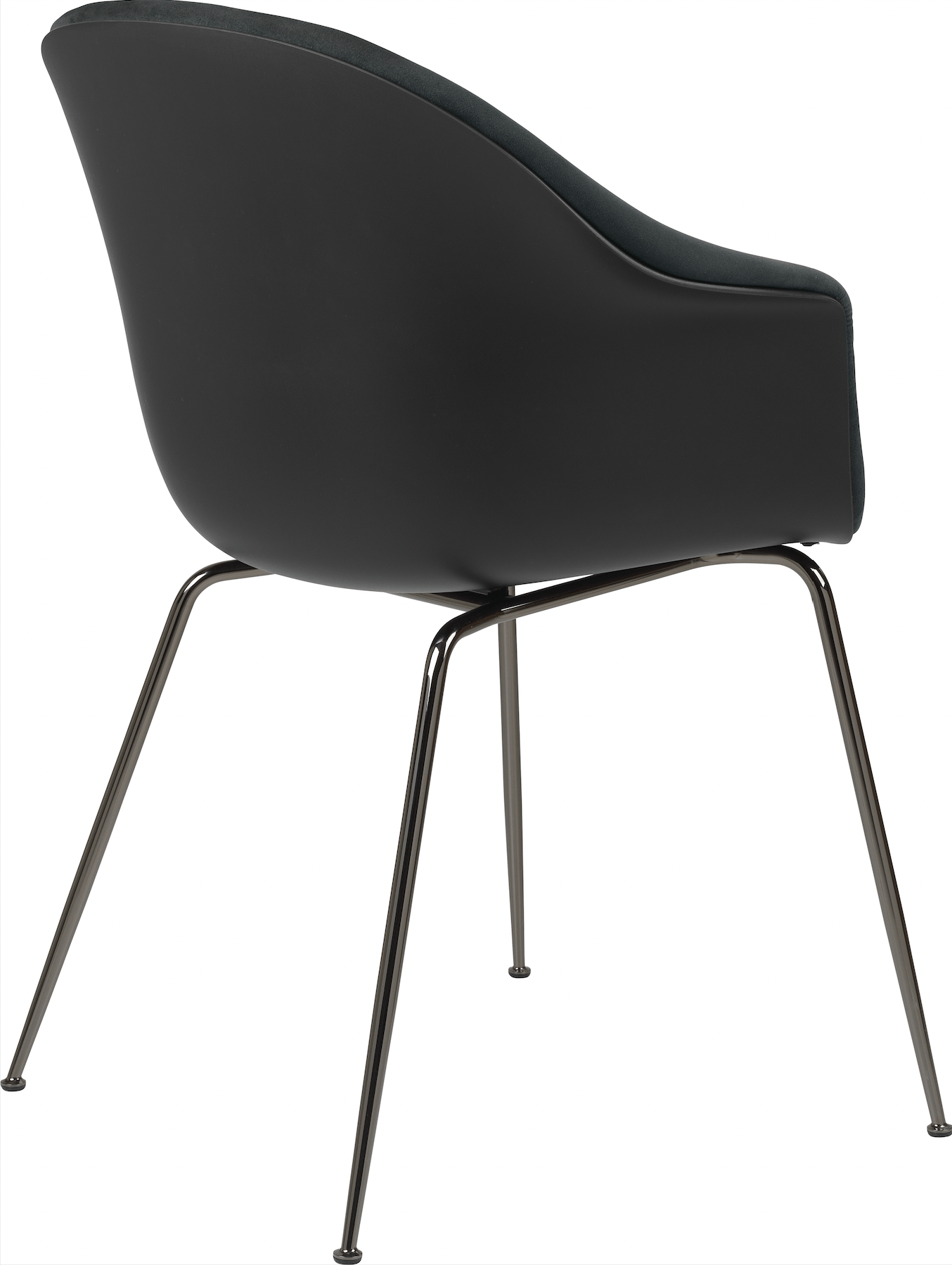 Bat Dining Armchair, Front Upholstered - Chrome Base