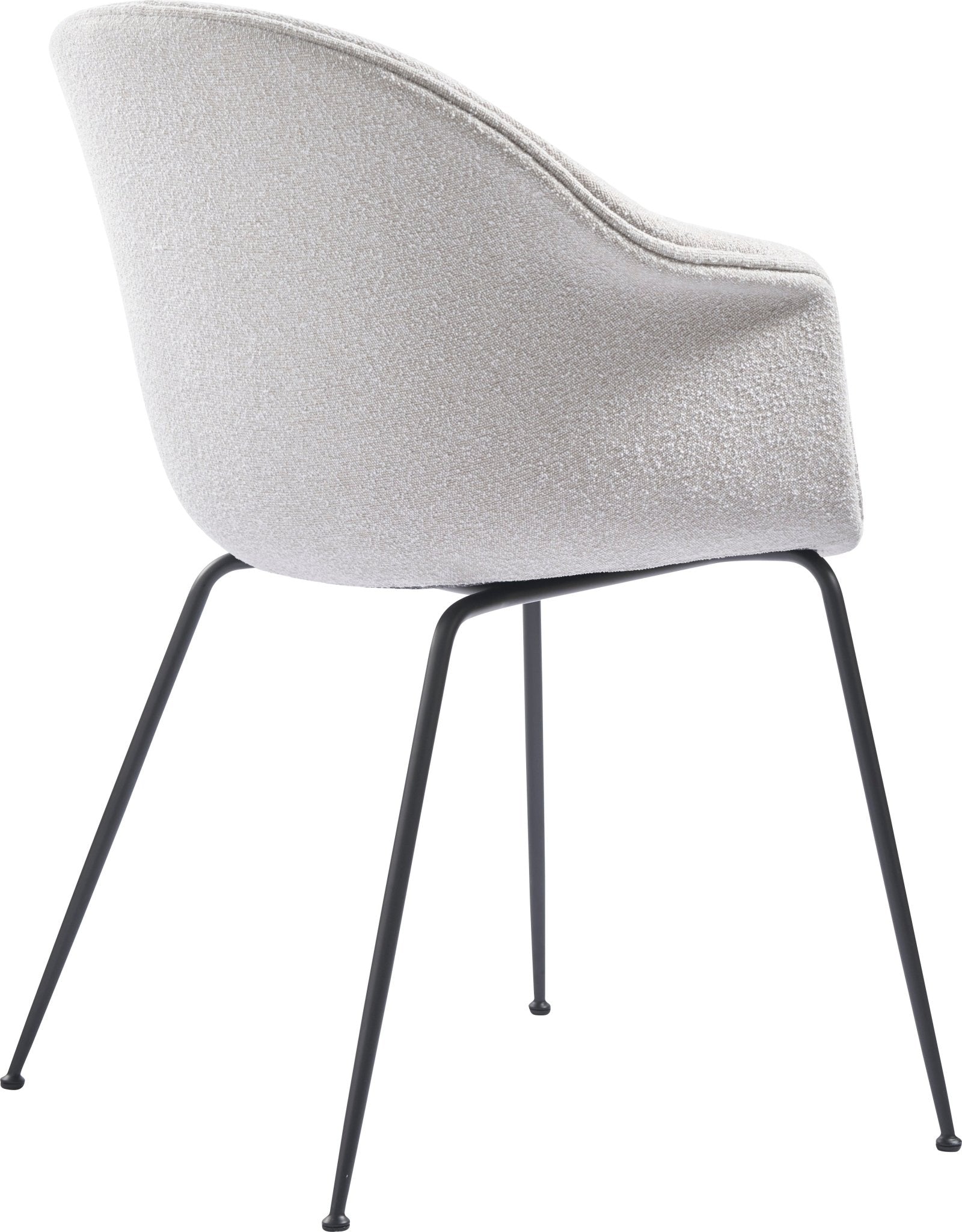 Bat Dining Armchair, Fully Upholstered - Black Matte Base
