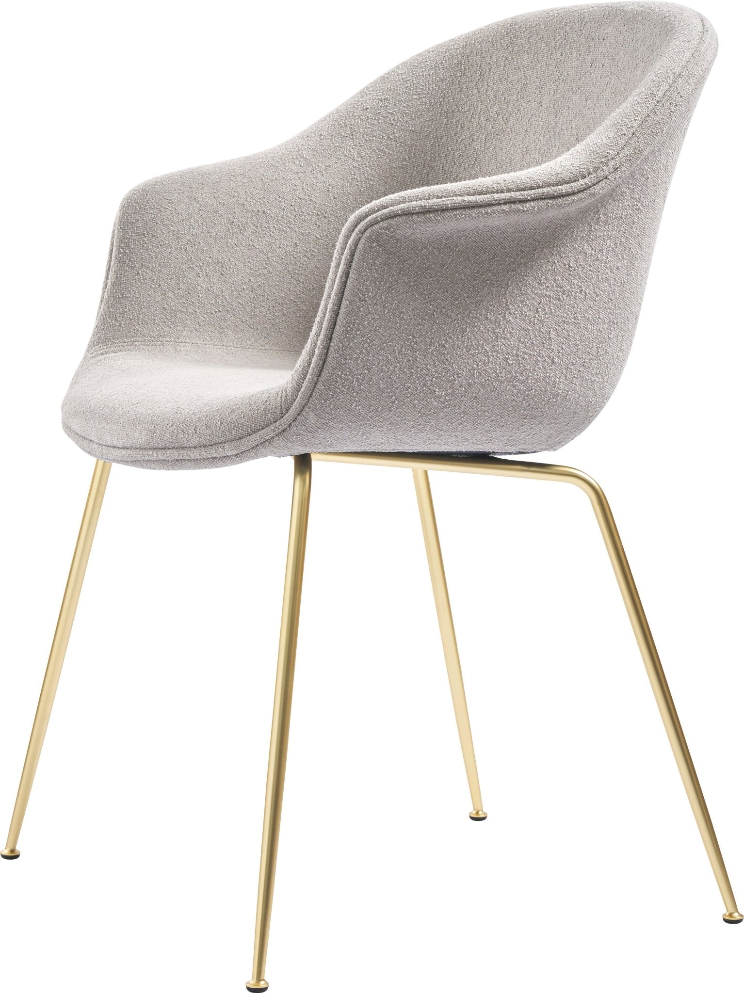Bat Dining Armchair, Fully Upholstered - Brass Base
