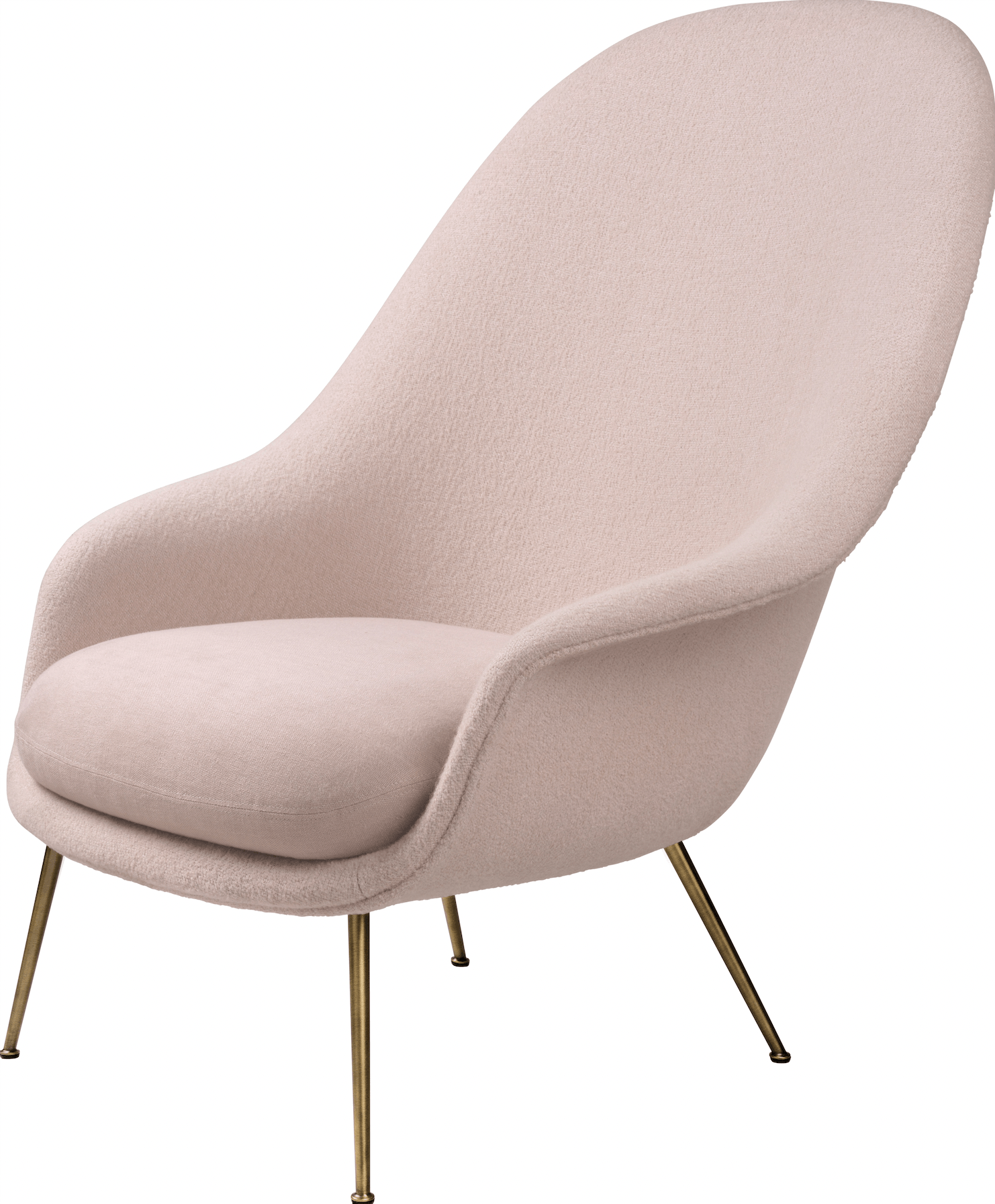 Bat Lounge Chair w/ High Back - Antique Brass
