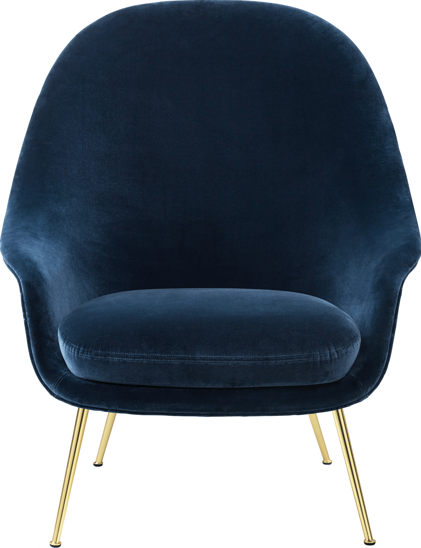 Bat Lounge Chair w/ High Back - Matte Brass