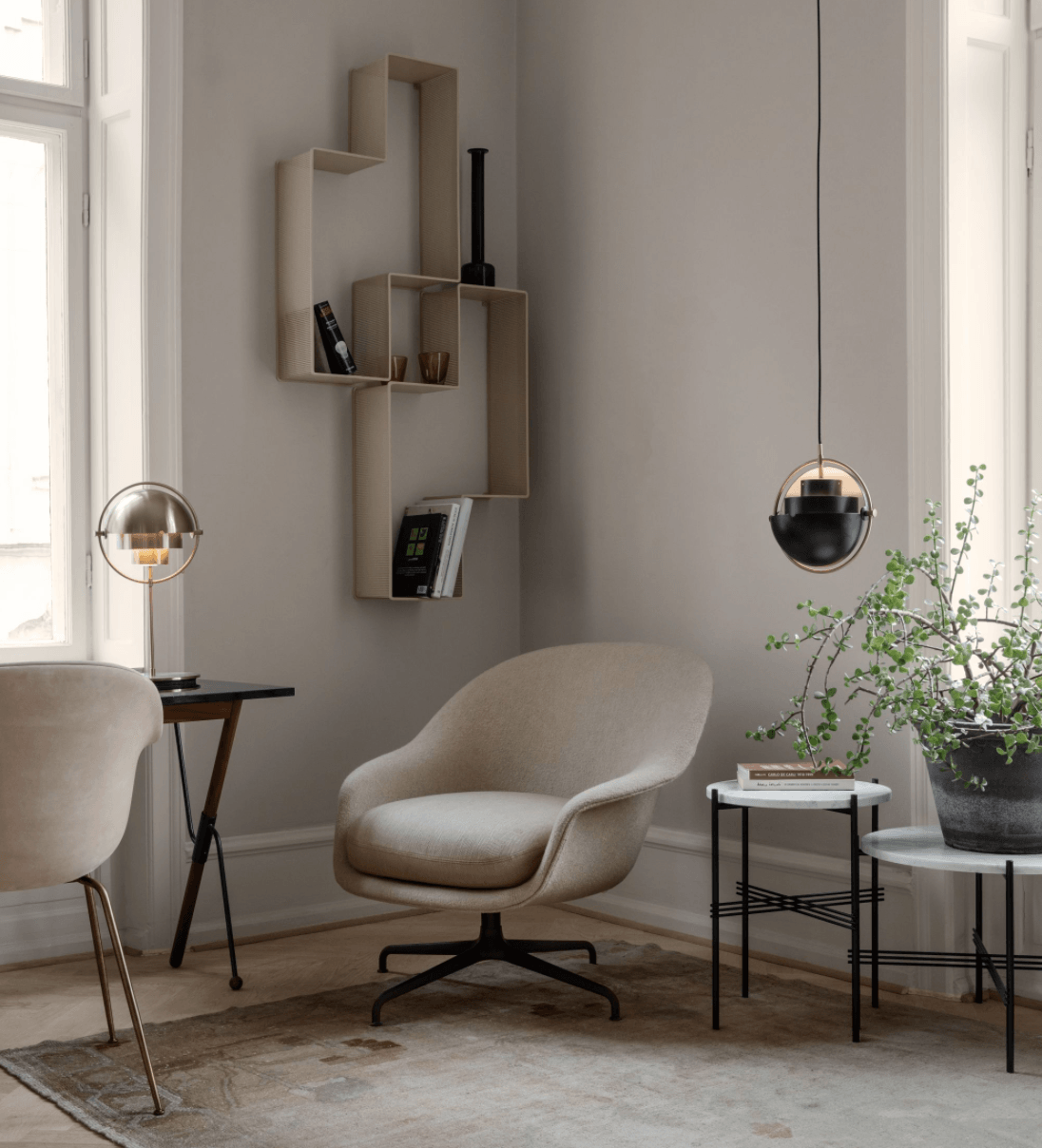 Bat Lounge Chair w/ Low Back - Brass