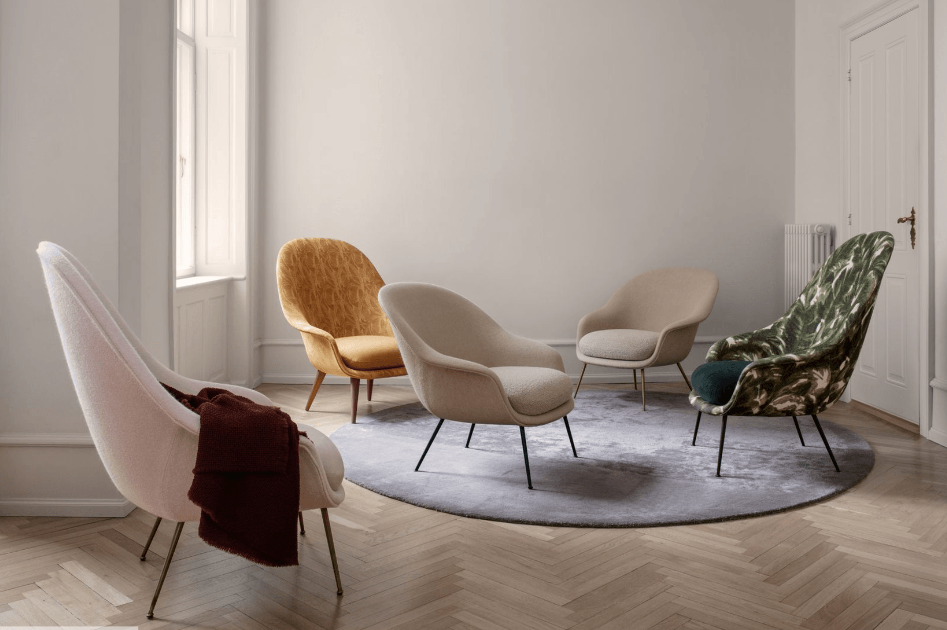 Bat Lounge Chair w/ Low Back - Brass